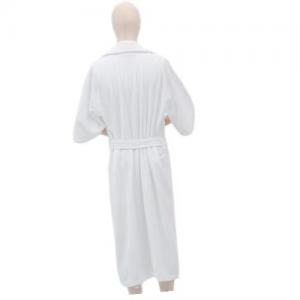 Wholesale Customization Luxury 5 Star Hotel Piped Trim Robe white 100% Cotton Waffle Weave Bathrobe with Golden trim Wholesale Customization Luxury 5 Star Hotel Piped Trim Robe white 100% Cotton Waffle Weave Bathrobe with Golden trim