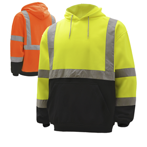 Hi vis warm jacket safety reflective hoodie with hood