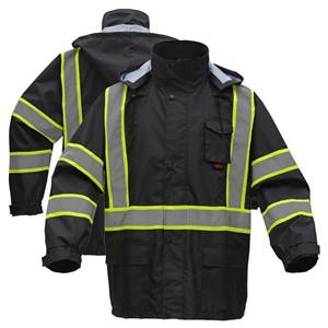 Hi viz reflective safety rain workwear enhance visibility waterproof jacket