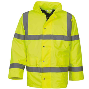 High visibility PPE safety reflective  warm yellow parka High visibility PPE safety reflective  warm yellow parka