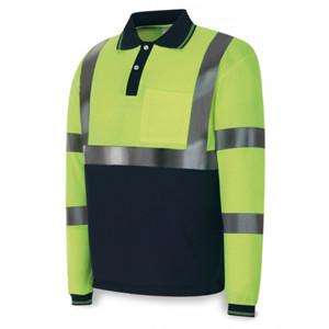 Reflective  High visibility safety long sleeve polo shirt Reflective  High visibility safety long sleeve polo shirt