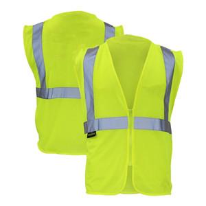 Warp knitted fabric hi vis yellow safety reflective vest for factory Warp knitted fabric hi vis yellow safety reflective vest for factory