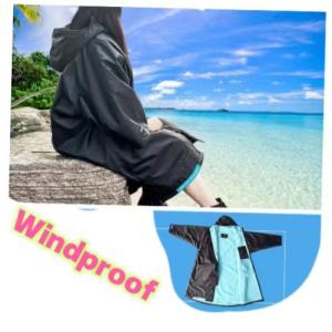 Make Design long sleeve Bidirectional zipper advance waterproof parka changing robe for outdoor sports with warm fleece lining
